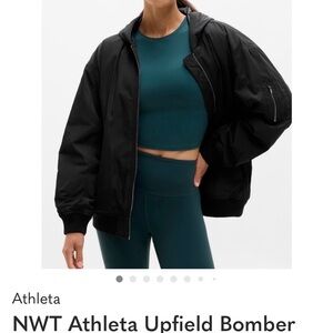 NWT Athleta Black Upfield Bomber Jacket New!!!